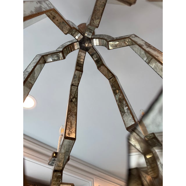 Niermann Weeks Lido Antiqued Mirror Chandelier – 6 Light – 38” Diameter For Sale - Image 12 of 18