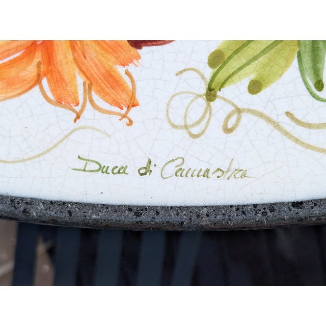 Metal Handmade Sicilian Lava Stone Table & 4 Chairs For Sale - Image 7 of 8