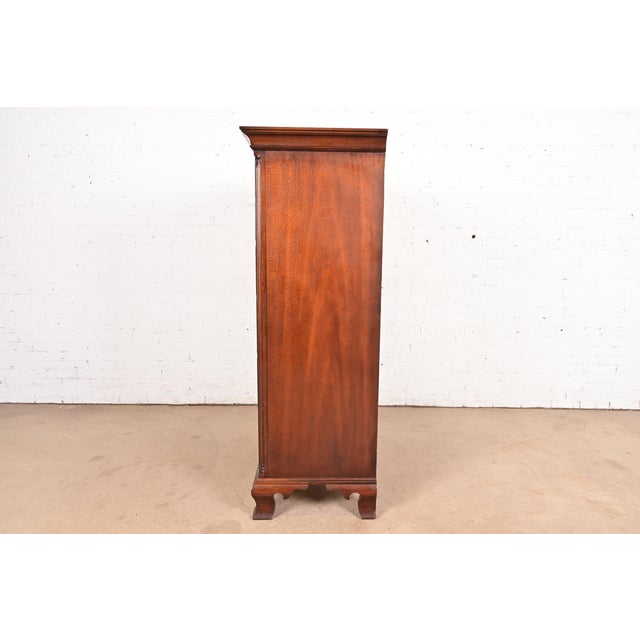 Hickory Chair Georgian Carved Mahogany Highboy Dresser For Sale - Image 11 of 13