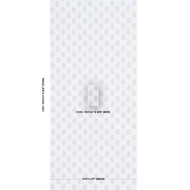 Evoking the spirit of a hand-blocked print, this pattern's petite bunches of stylized flowers have subtle variations and...