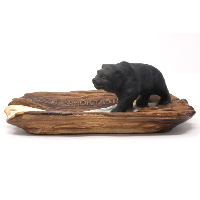 Vintage Great Smoky Mountains Ashtray With Black Bear For Sale - Image 9 of 9