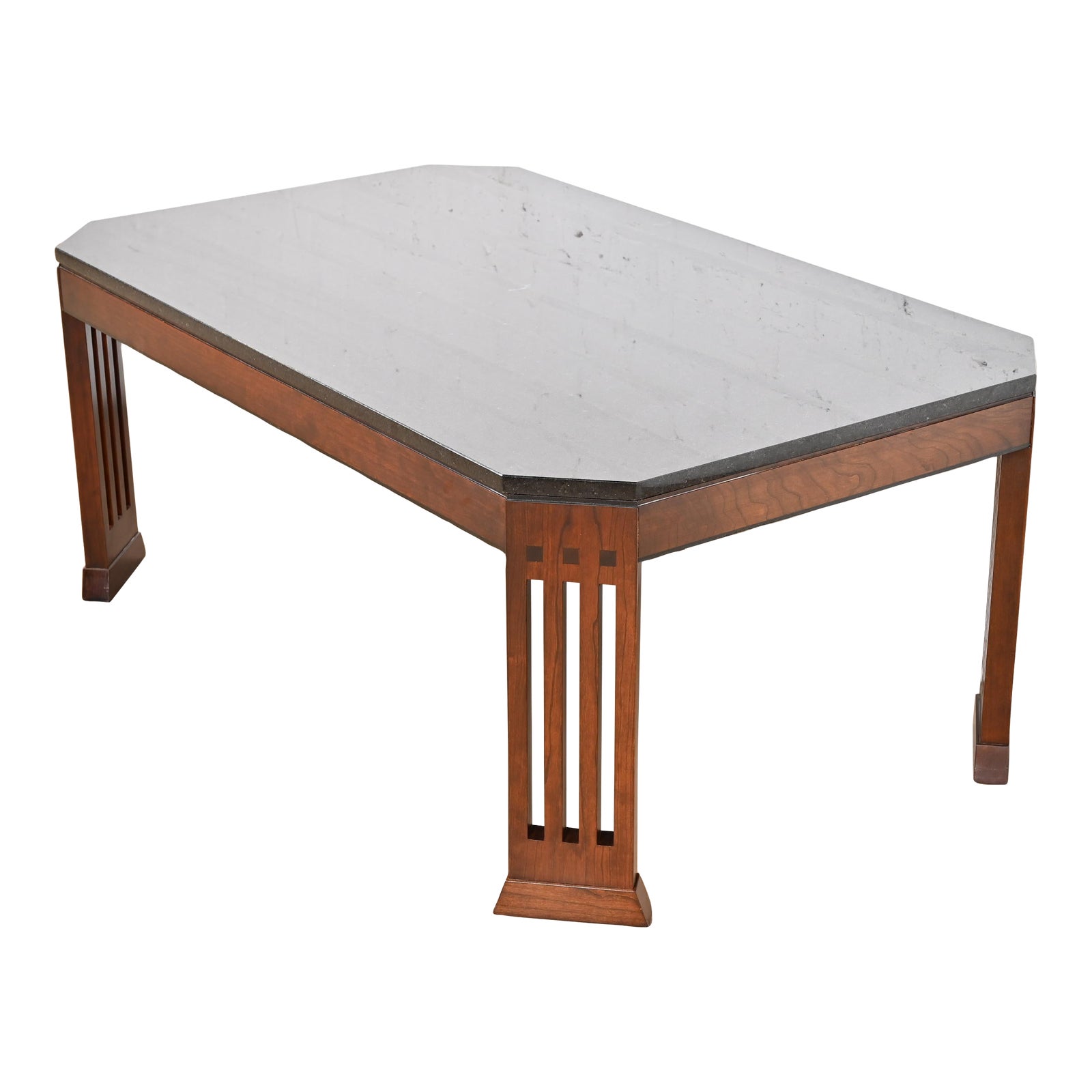 Stickley Arts \u0026 Crafts Cherry Wood Granite Top Coffee Table | Chairish, image size:1600x1600