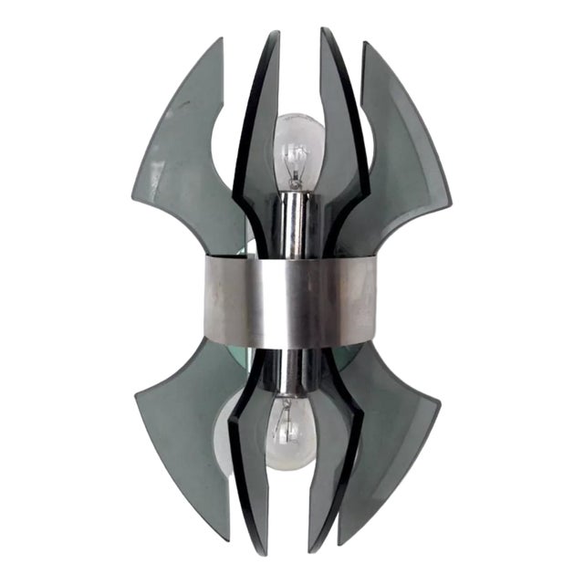 Wall Light in Cut Murano Glass from Veca, Italy, 1970 For Sale