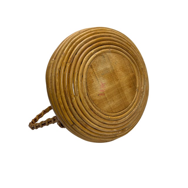 French Pencil Reed Rattan Vase, 1950s For Sale - Image 9 of 18