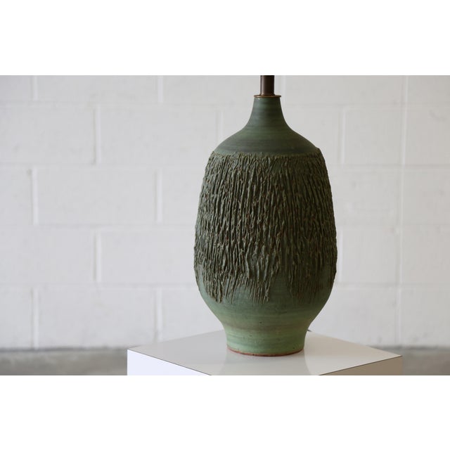 Design Technics Lee Rosen for Design Technics Gourd Rare Green Ceramic Lamp 1960s For Sale - Image 4 of 5