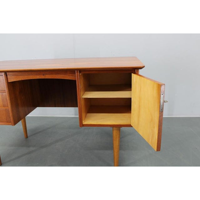 Mid-Century Modern Danish Teak Writing Desk with Oak Legs, 1960s For Sale - Image 12 of 18
