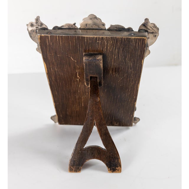 19th Century Portuguese .833 Silver Picture Frame With Beveled Mirror For Sale - Image 13 of 13