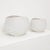 A pair of white glazed ceramic vases in the Gio Ponti style, with a refined Mid-Century Modern feel. The shape is low,...