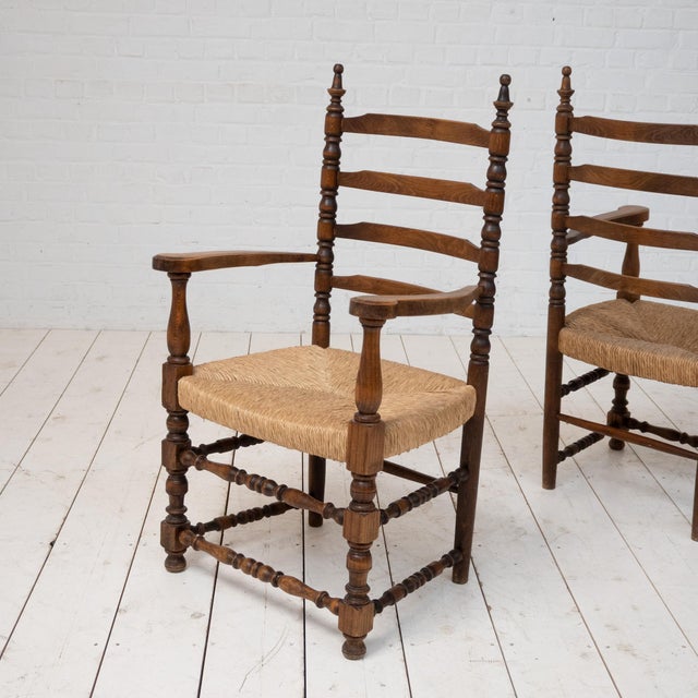 Wood Armchairs in the style of Charles Dudouyt, 1950s, Set of 2 For Sale - Image 7 of 9