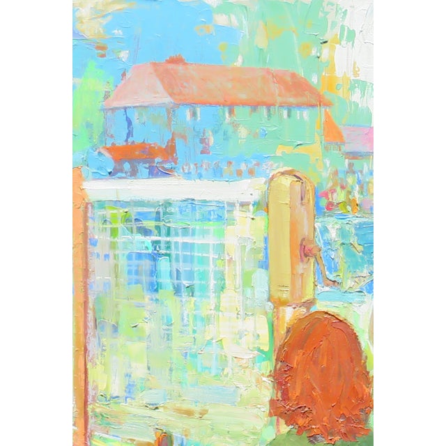 1970s Wimbledon Tennis Impressionist Impasto Painting by Peggy Hussey For Sale - Image 4 of 4