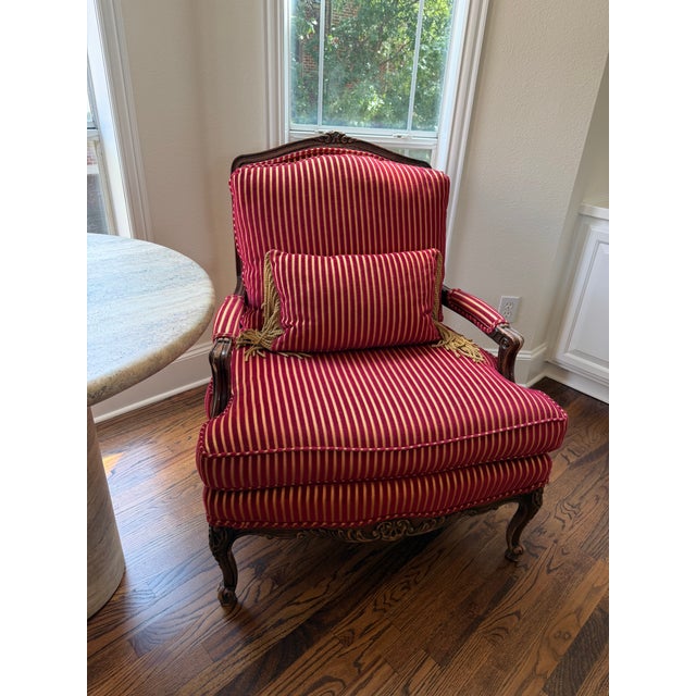 French Vintage French Louis XV Velvet Arm Chairs (2) For Sale - Image 3 of 7