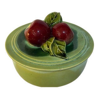 Vintage Wade California Apple Motif Covered Art Pottery Bowl For Sale