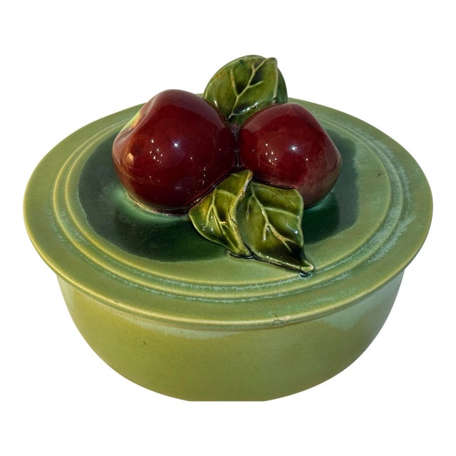 Vintage Wade California Apple Motif Covered Art Pottery Bowl For Sale