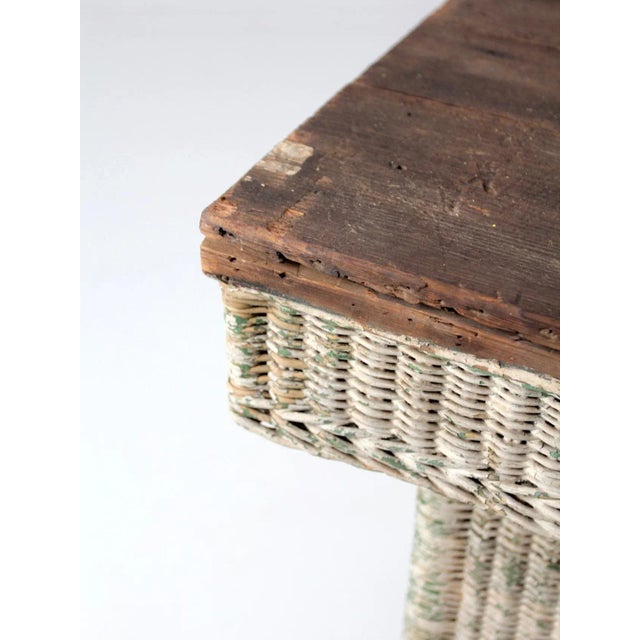 Antique Wicker Library Table Chairish