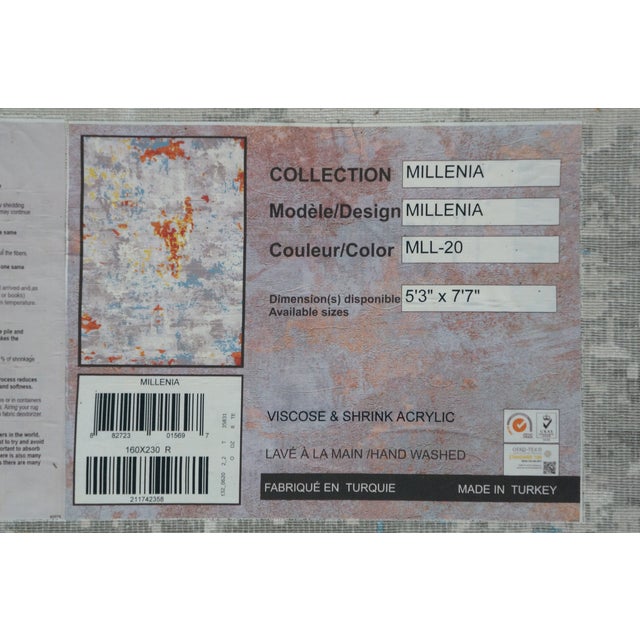 Power Loomed Abstract Modern Millenia MLL-20 Area Rug 5'3" X 7'7" For Sale - Image 10 of 12