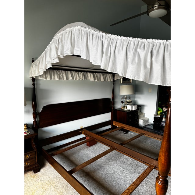 1974 Pennsylvania House Cherry Arched King Canopy Bed For Sale - Image 12 of 18