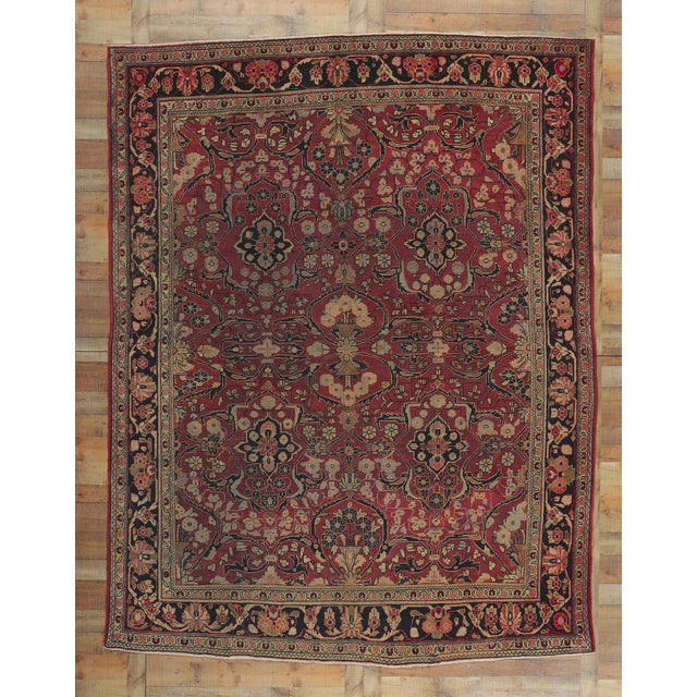 Antique Persian Mahal Rug 09'00 X 11'07 For Sale - Image 11 of 11