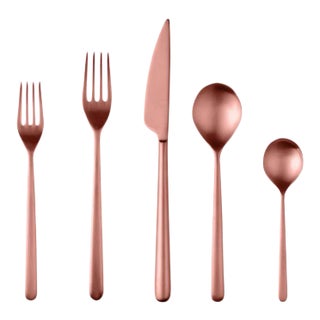 Mepra Linea 20-Piece Flatware Set, Ice Bronze For Sale