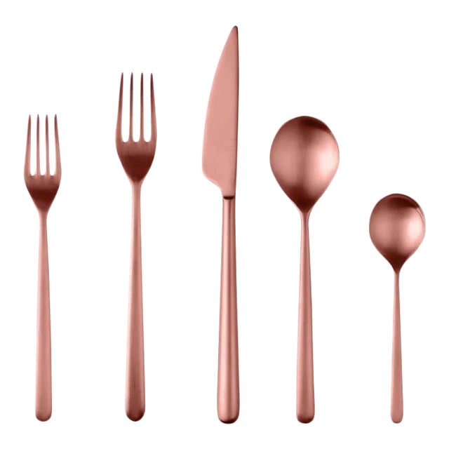 Mepra Linea 20-Piece Flatware Set, Ice Bronze For Sale