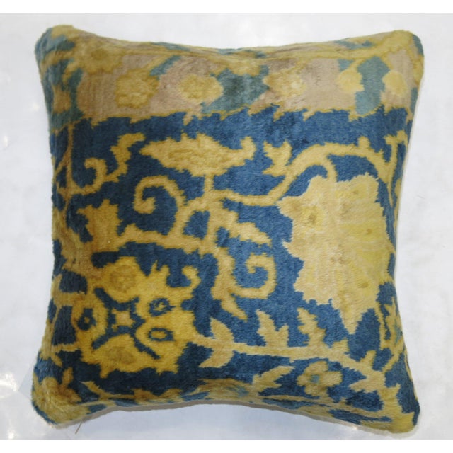 Square Vintage Indian Silk Pillow For Sale - Image 4 of 5