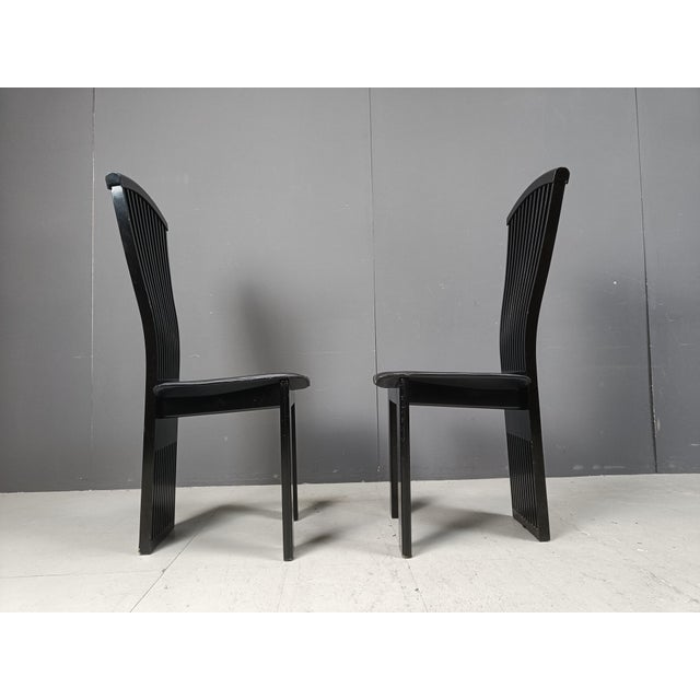 Black Postmodern Dining Chairs from Pietro Costantini, 1980s, Set of 6 For Sale - Image 8 of 11