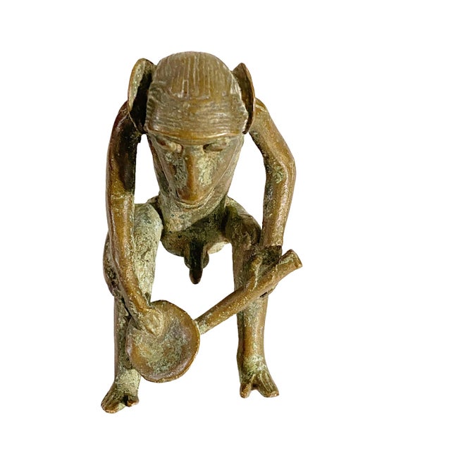 Metal Bronze AfricanTribal/ Ashanti Akan of a Monkey I Coast 3.5"h For Sale - Image 7 of 8