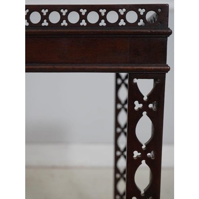 Wood High Quality Vintage Mahogany Chinese Chippendale Tea Table For Sale - Image 7 of 13