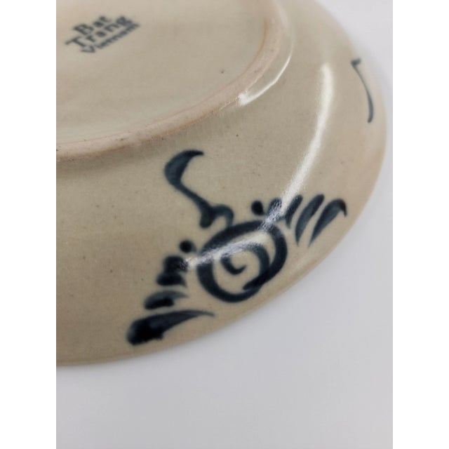 Late 20th Century Set of 6 Bat Tràng Hand-Painted Blue & White Vietnamese Ceramic Dessert Plates For Sale - Image 10 of 14