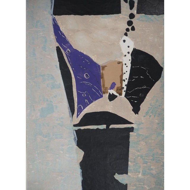 François-Xavier FAGNIEZ (1936) Angel Original carborundum etching with collage highlights Signed in pencil Limited edition...