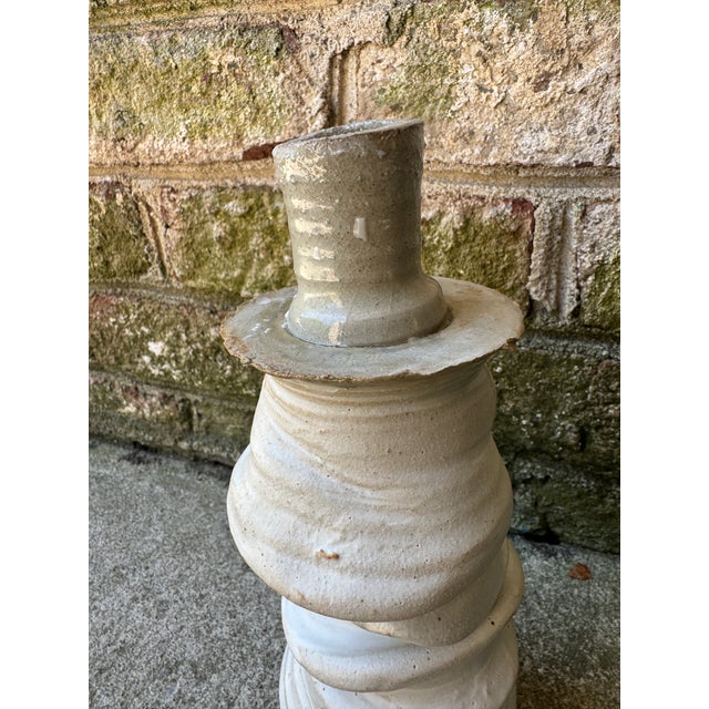 Off White Ceramic Pottery Vase For Sale - Image 14 of 17