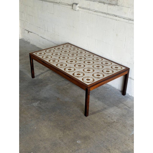 Rosewood Ceramic Tile Top Coffee Table Danish Mid-Century Modern 1970s For Sale - Image 9 of 10