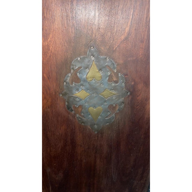 Mid-Century Modern Hardwood Buffet/Sideboard With Hammered Brass For Sale - Image 11 of 12