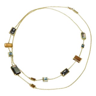 23091 - Ippolita Rock Candy Gelato 18k Yellow Gold & Multi Gems Chain Necklace For Sale