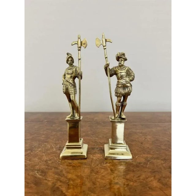 Antique Victorian Quality Brass Figures of Cavaliers, 1860, Set of 2 For Sale - Image 6 of 7