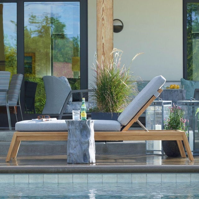 Century Furniture Poolside Teak Reclining Chaise Lounge For Sale In Charlotte - Image 6 of 7