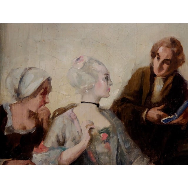 19th Century Alfred De Dreux 19th Century Woman in a French Interior -Oil Painting For Sale - Image 5 of 10