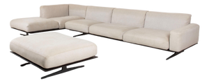 Soft Dream Set Fabric Corner Sofa and Ottoman in Beige Cream by Antonio Citterio for Flexform, Set of 2