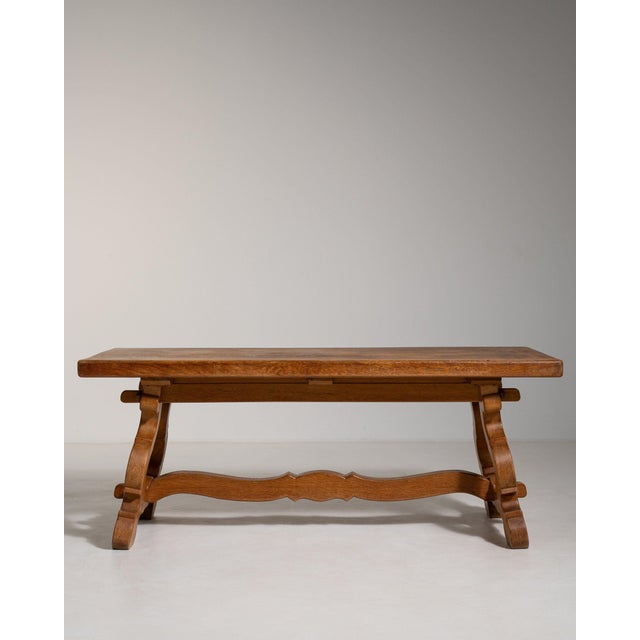 Mid 20th Century France Amber Wood Dining Table For Sale - Image 9 of 11
