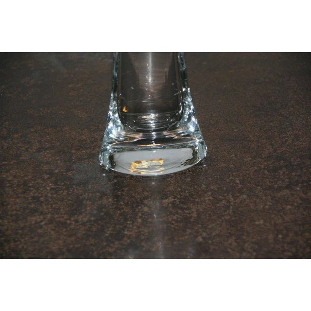 Small French Mid Century Clear Glass Vase For Sale - Image 9 of 10