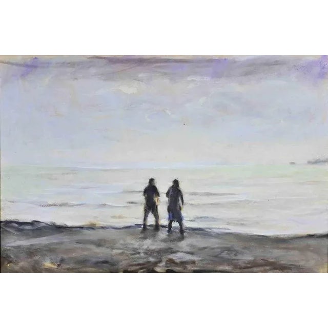 Michelangelo Cupisti, On the Beach in Viareggio, Oil Painting, 1990s For Sale - Image 4 of 4