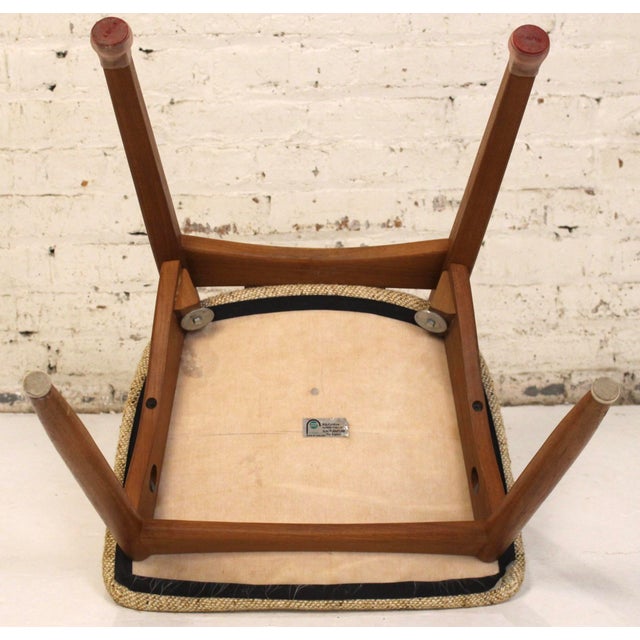 Mid 20th Century Set of Four Teak and Tweed Dining Chairs by Sun Furniture For Sale - Image 12 of 17