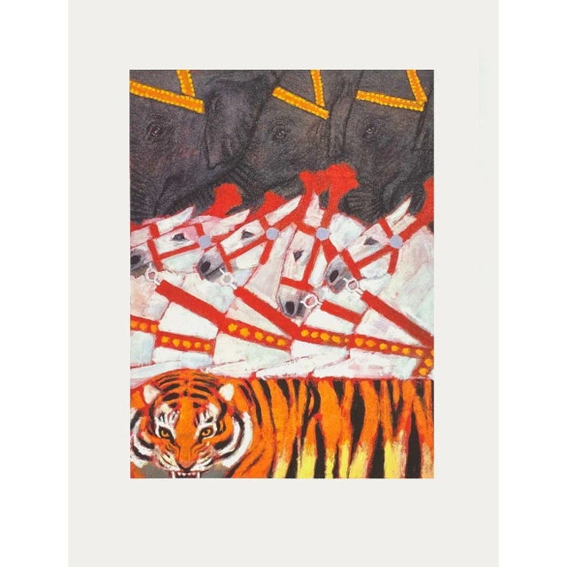 Philippe MITSCHKÉ CIRCUS 1990 screen print on BFK Rives paper unsigned and not numbered 29.9 x 22.0 in illustration : 21.7...