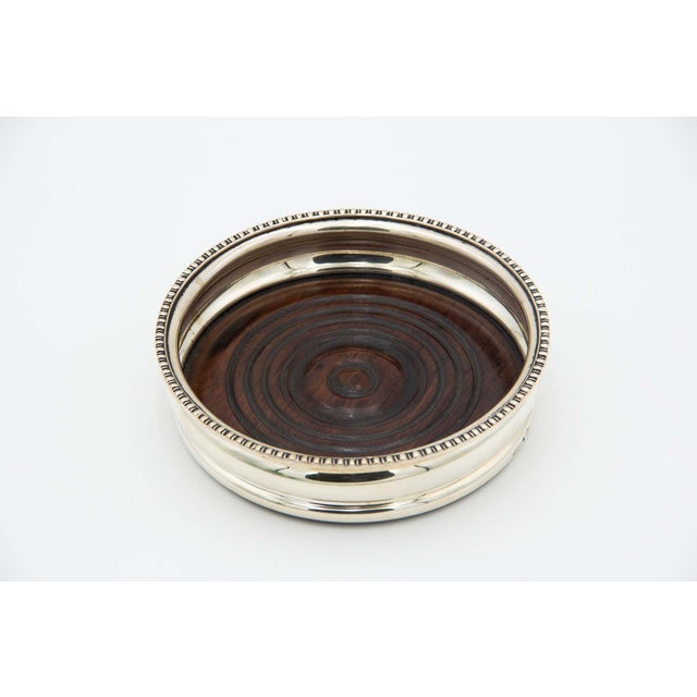 Silver Bottle Base with Rosewood Bottom For Sale - Image 3 of 3