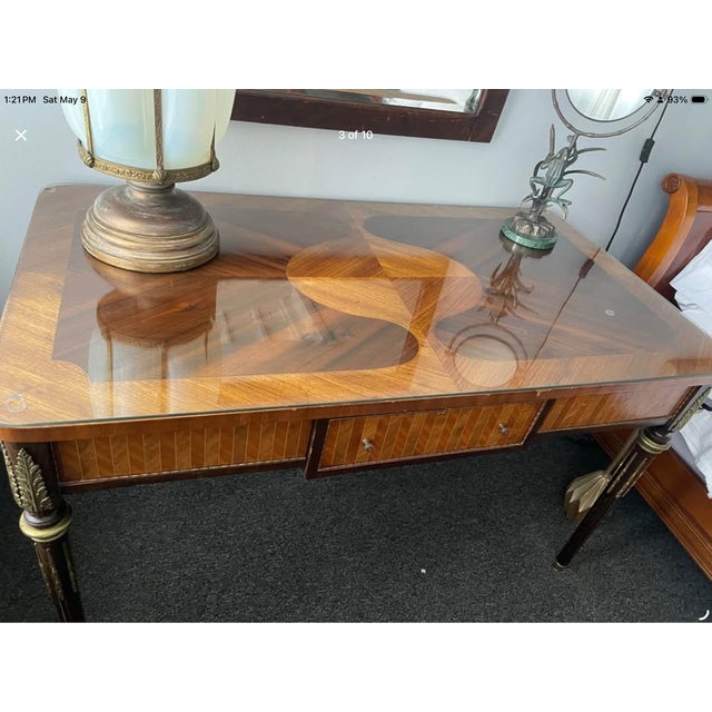French Early 19th Century Louis XVI Desk, Bureau Plat For Sale - Image 3 of 11