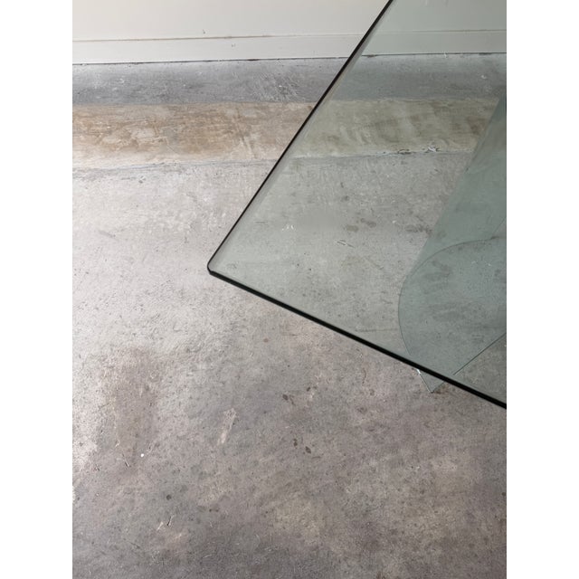 Post Modern Glass Double Pedestal Dining Table For Sale - Image 10 of 10