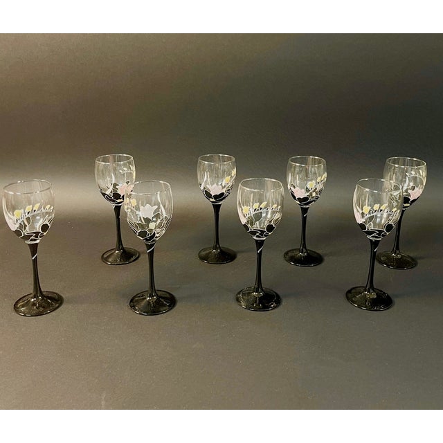 Vintage French Hand-Decorated Glasses, 1950s, Set of 6 For Sale - Image 13 of 13