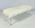 White Modern Bench With Lucite Hooved Legs & Mongolian Fur Upholstery For Sale - Image 8 of 12