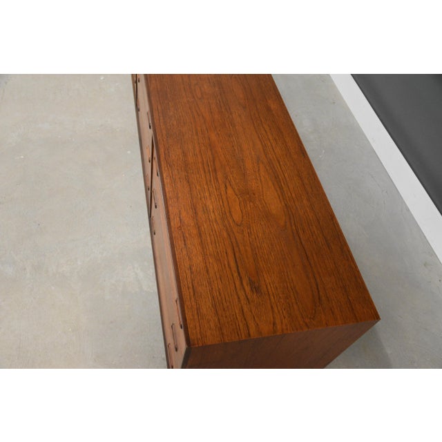 Wood 1960s Danish Modern 84" Long Teak Dresser For Sale - Image 7 of 10