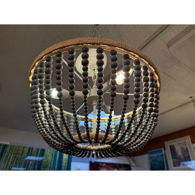 2010s Uolfin Modern Farmhouse Beaded Chandelier For Sale - Image 5 of 12