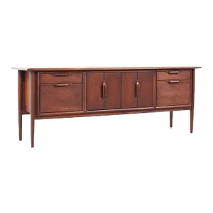 Alma Castilian Mid Century Walnut Credenza